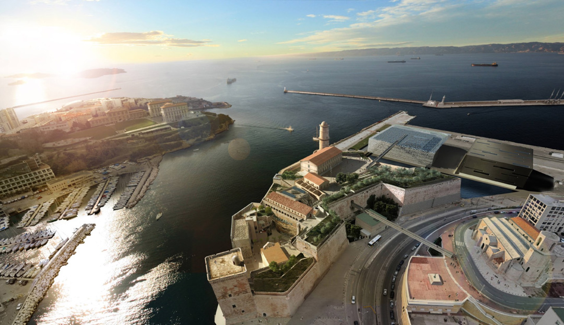 MuCem, by Rudy Ricciotti. Photography © Agence APS-Golem. Click above to see larger image. MuCem, por Rudy Ricciotti. Fotografía © Agence APS-Golem.