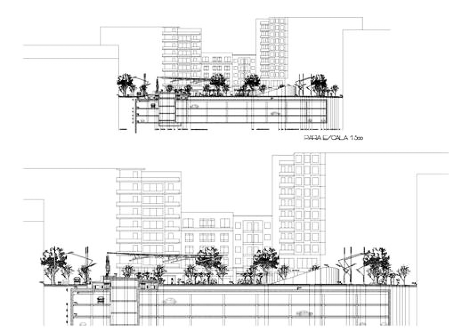 Sections. Ricard Viñes Square by Benedetta Tagliabue - EMBT. 