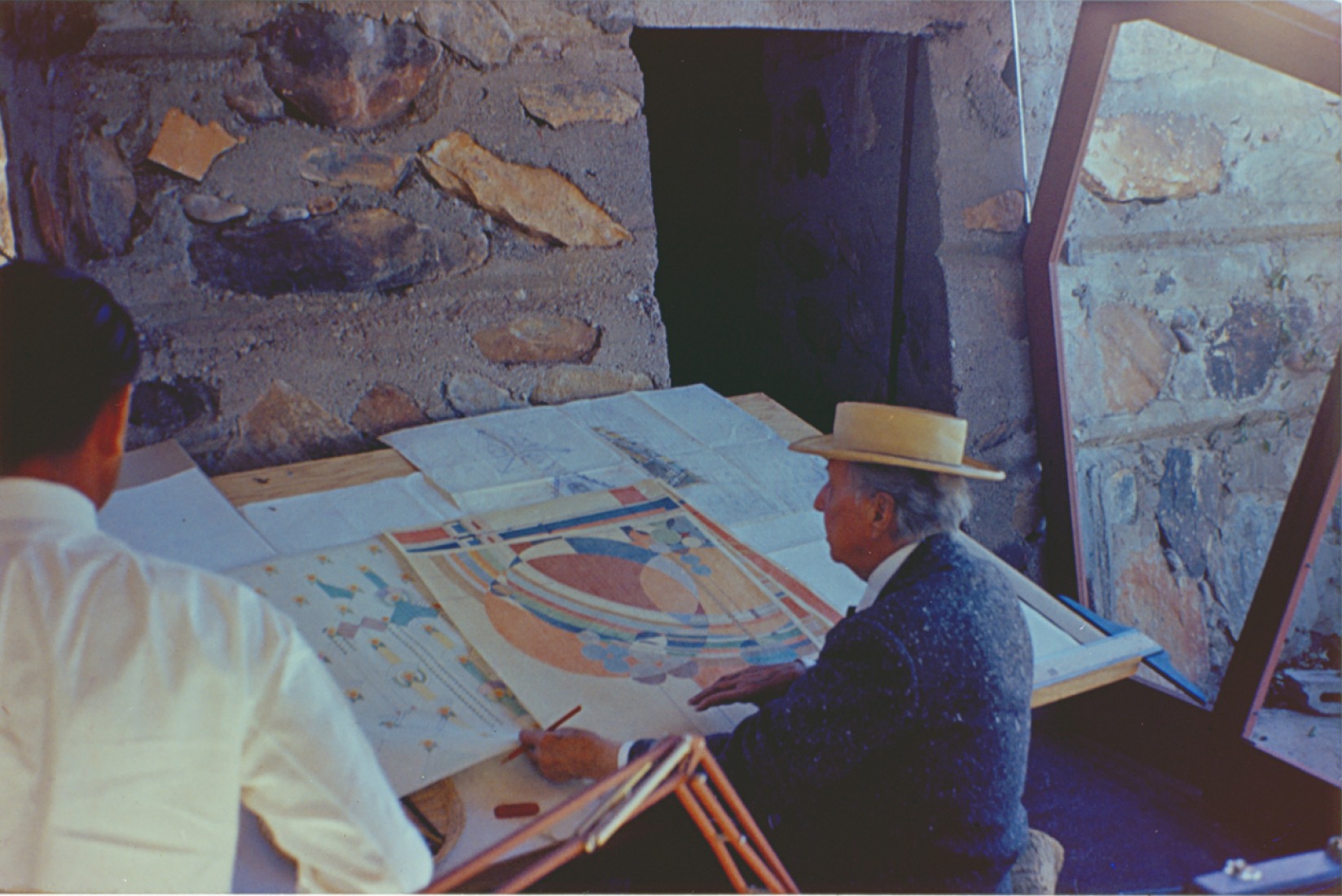 Frank Lloyd Wright at Taliesin West, 1955. Courtesy Frank Lloyd Wright Foundation, Scottsdale, Arizona