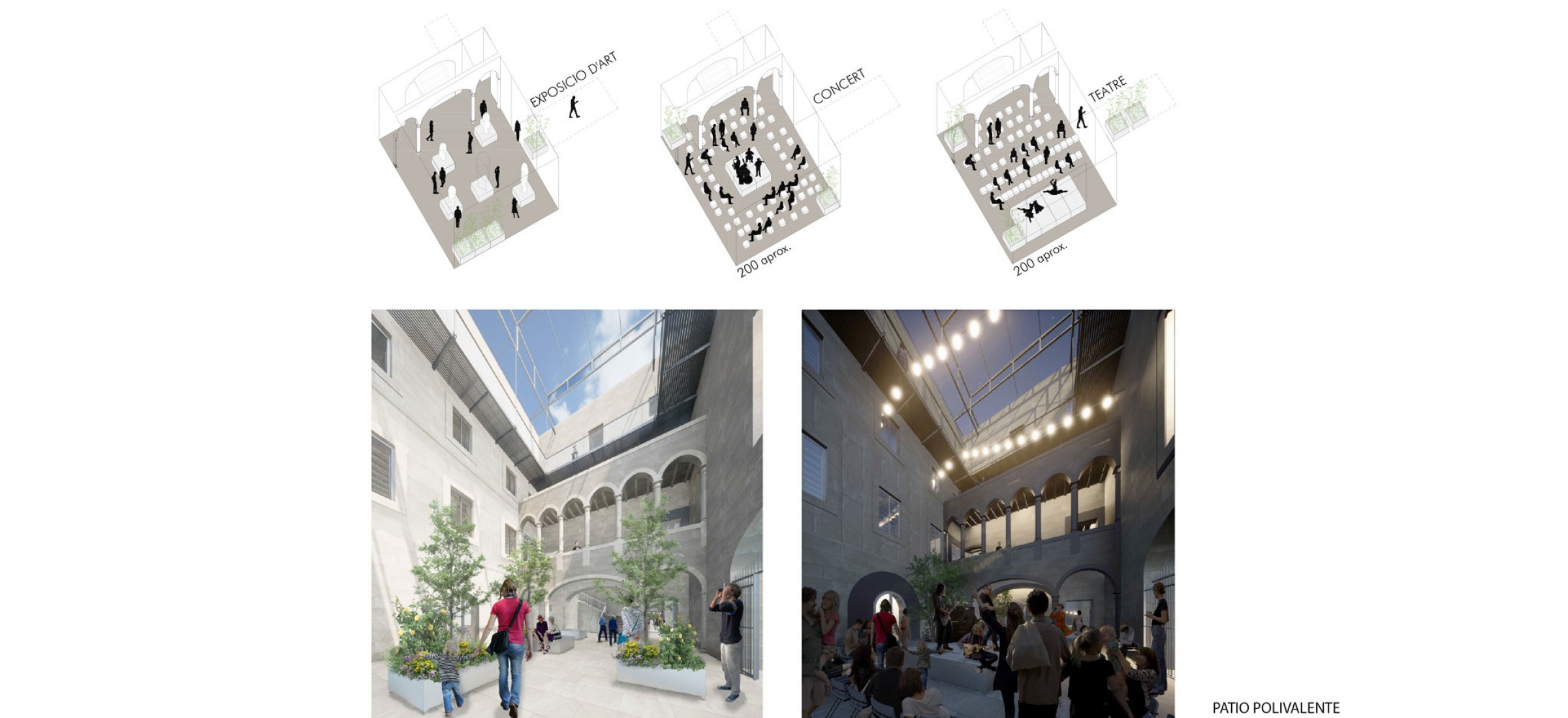 Courtyard program. Comprehensive renovation of Castell Nou by Guillermo Vázquez Consuegra