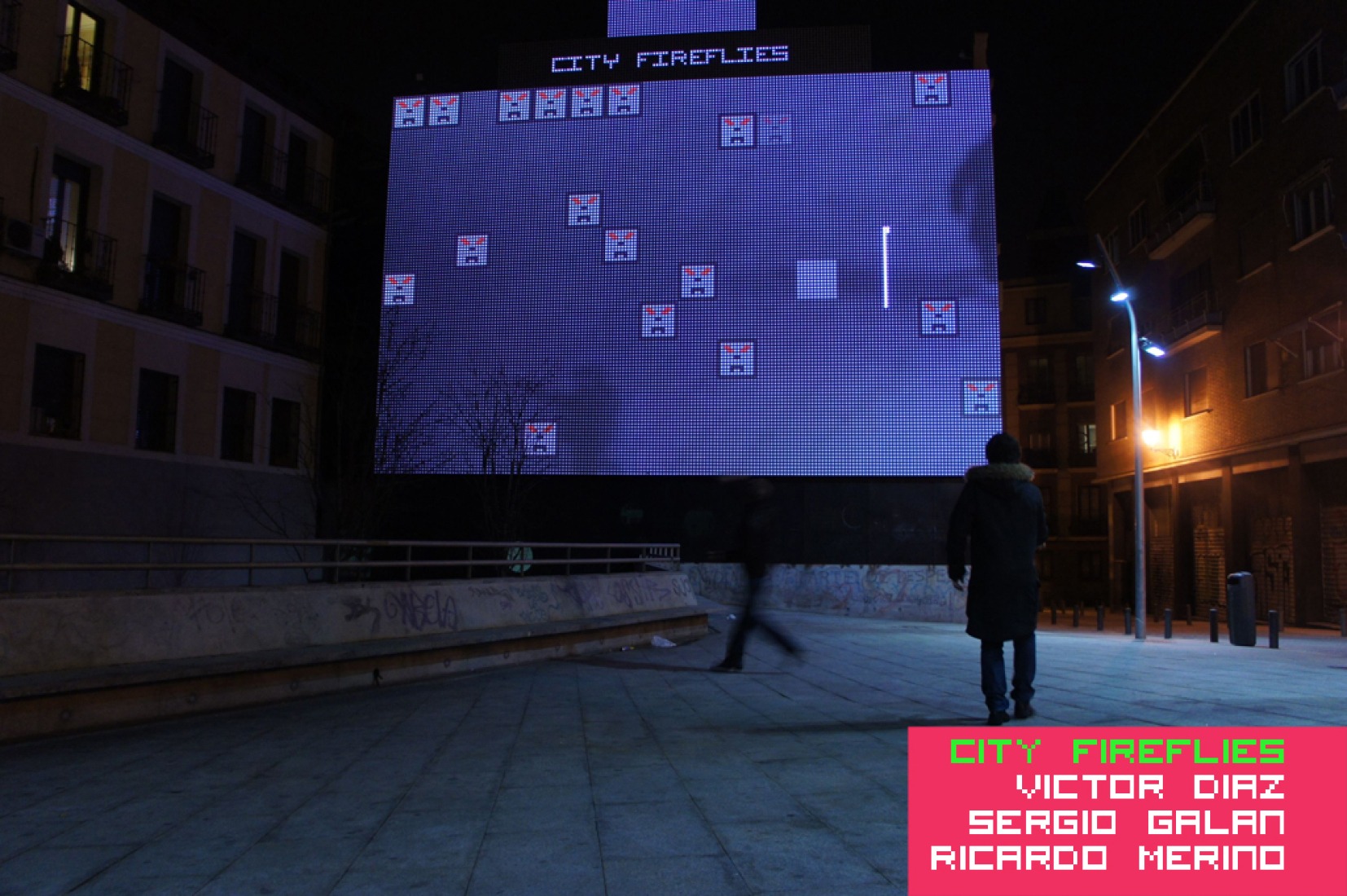 City Fireflies on the digital facade