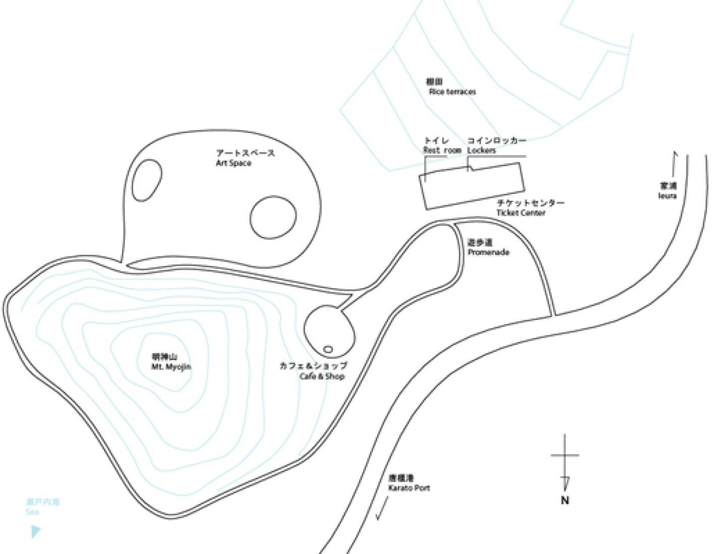 Plano contextual de situación. Cortesía de la Naoshima Fukutake Art Museum Foundation.