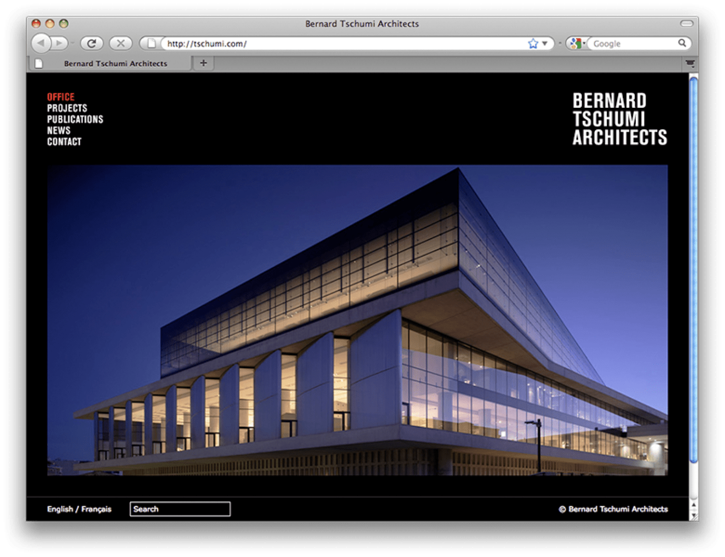 Bernard Tschumi Architects, website. 2010