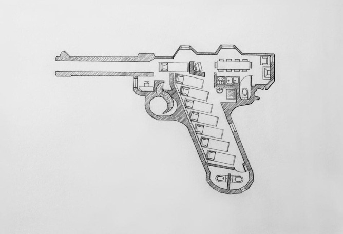 VI -Luger P08 Parabellum-: 30x40cm. 2010.