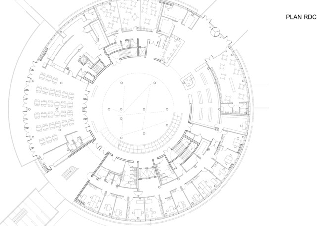 First level plan. © by Bernard Tschumi Architects.