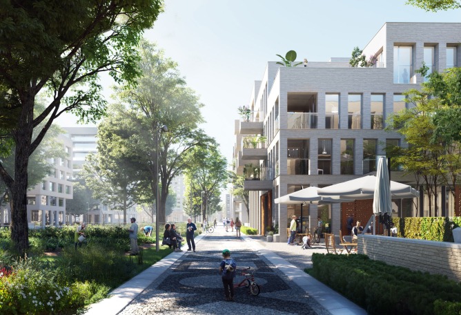 Rendering. Blue Discrict, new Masterplan by Mecanoo. Renders made by 3d Studio Prins