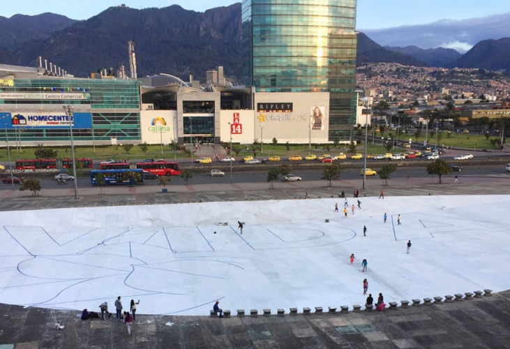 Works in progress. Plaza de la Hoja by Boa Mistura. Photography © Boa Mistura. 