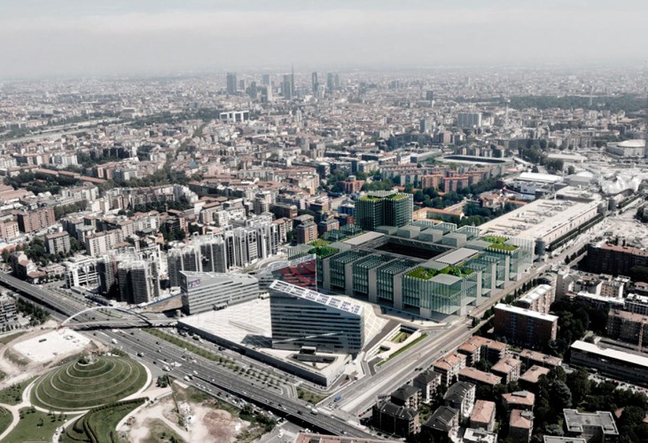 New AC Milan stadium by Arup. Image courtesy of Arup. 