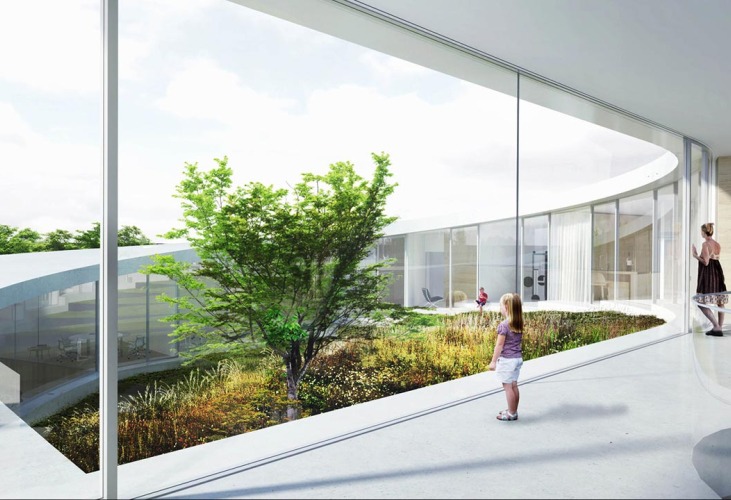 Inside view from corridor. Villa Gug by BIG. Image © BIG-Bjarke Ingels Group