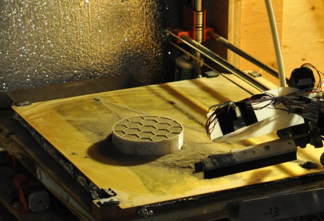 A 3D printer created by the University of Alaska team prints a cone for their entry in the Level 2, Phase 1 Compression Test Competition of NASA’s 3D-Printed Habitat Competition. The university was awarded $14,070 for this stage of the challenge. Image courtesy of University of Alaska A 3D printer created by the University of Alaska team prints a cone for their entry in the Level 2, Phase 1 Compression Test Competition of NASA’s 3D-Printed Habitat Competition. The university was awarded $14,070 for this stage of the challenge. Image courtesy of University of Alaska