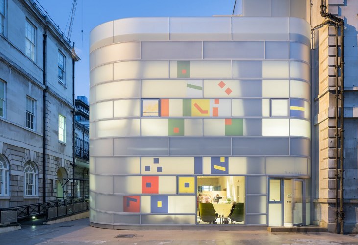 Night view. New Maggie's Centre by Steven Holl. Photograph © Iwan Baan