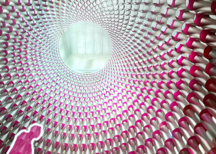 Studio Gang's 'Hive' unveiled the installation at the National Building Museum