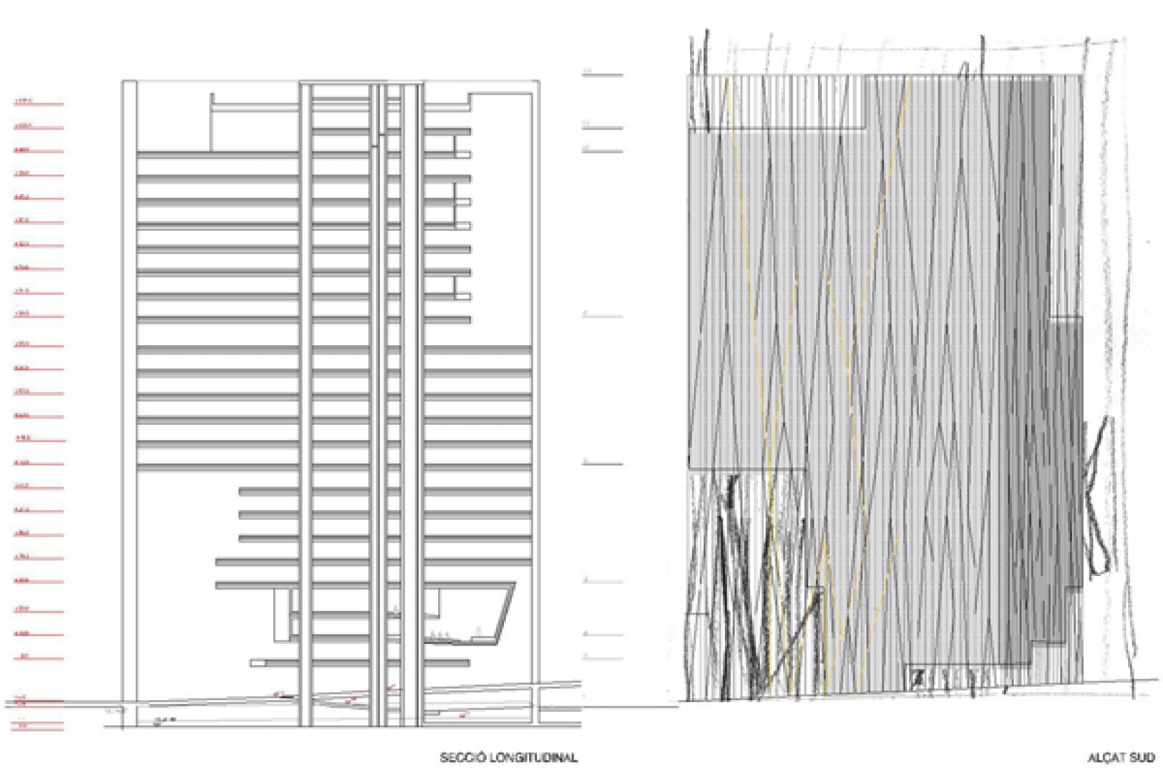 EMBA_ESTUDI MASSIP-BOSCH ARQUITECTES. Elevation and Section. EMBA_ESTUDI MASSIP-BOSCH ARQUITECTES. Elevation and Section.ARQUITECTES. Alazado y Sección.