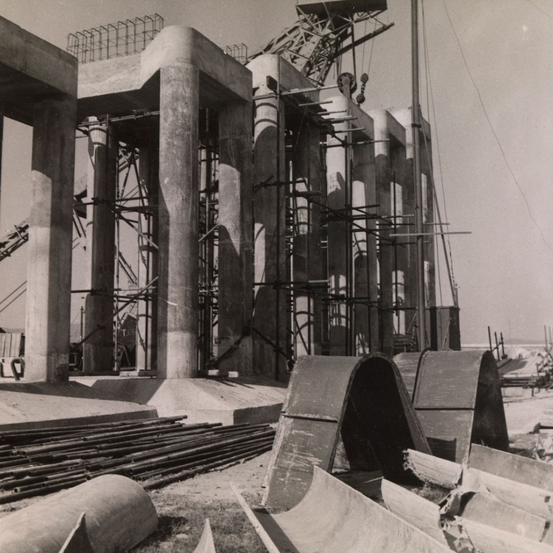 Port Grimaud, c.1950. Photograph. Exhibition Eileen Gray: the private painter. Image courtesy of the Osborne Samuel Gallery.  Port Grimaud, c.1950. Photograph. Exhibition Eileen Gray: the private painter. Image courtesy of the Osborne Samuel Gallery.