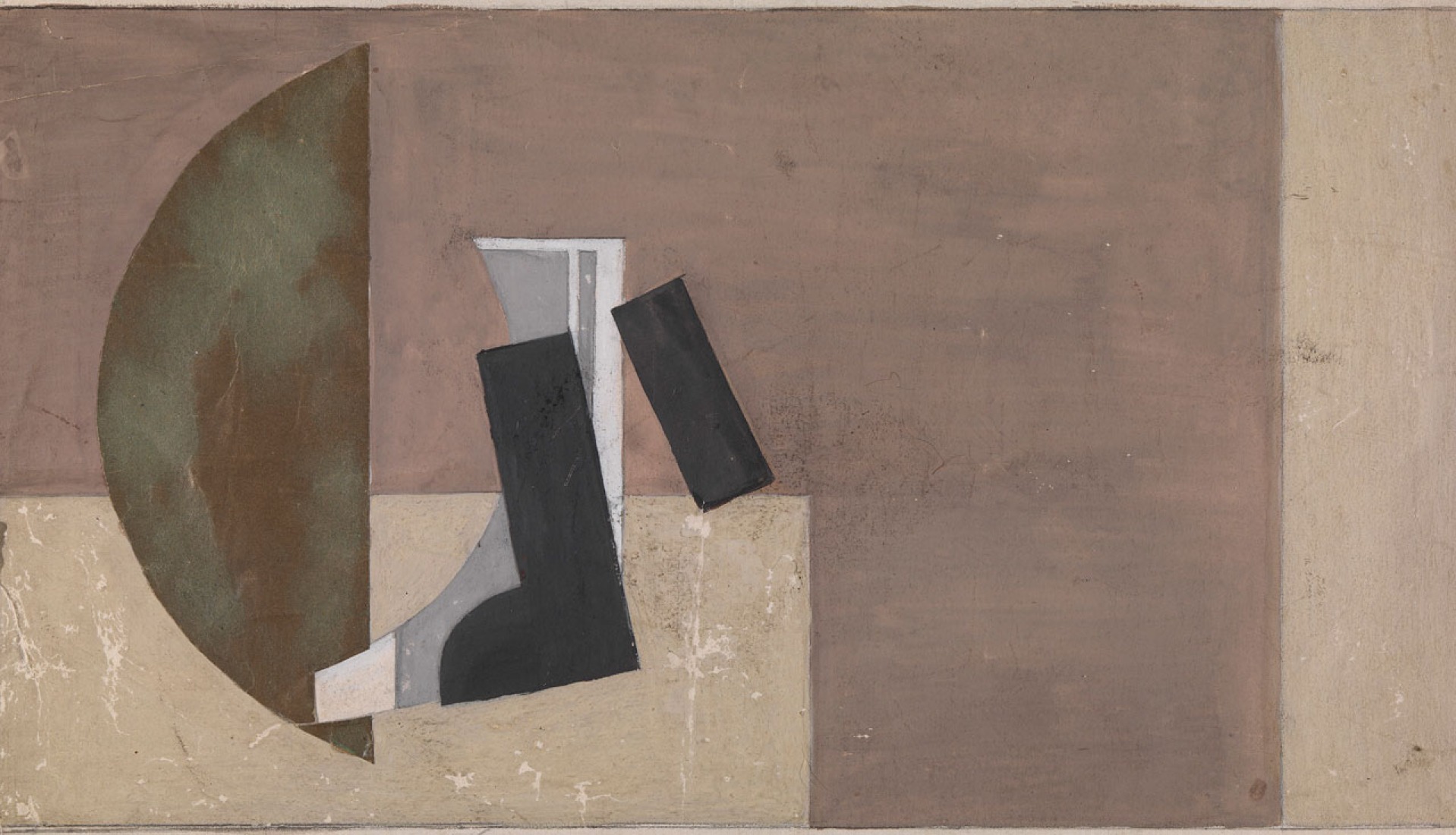 Untitled, 1920. Gouache, pencil and collage on paper. Exhibition Eileen Gray: the private painter. Image courtesy of the Osborne Samuel Gallery. Untitled, 1920. Gouache, pencil and collage on paper. Exhibition Eileen Gray: the private painter. Image courtesy of the Osborne Samuel Gallery.