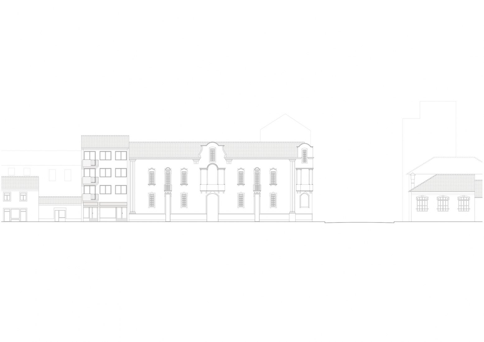 Elevation. Small Dishes building by José Pedro Lima. Elevation. Small Dishes building by José Pedro Lima.