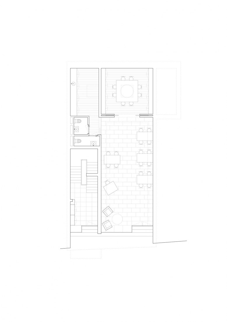 First floor plan. Small Dishes building by José Pedro Lima. First floor plan. Small Dishes building by José Pedro Lima.
