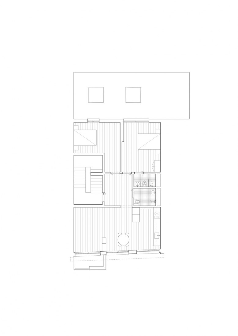 Second floor plan. Small Dishes building by José Pedro Lima. Second floor plan. Small Dishes building by José Pedro Lima.