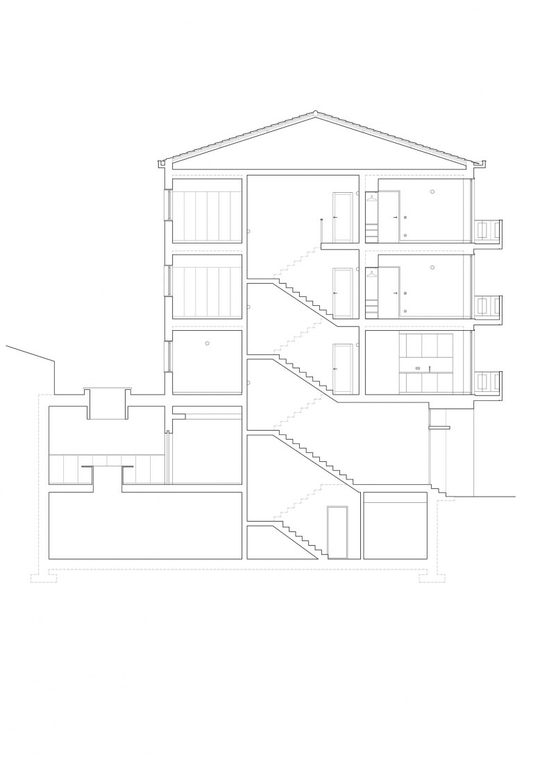 Section. Small Dishes building by José Pedro Lima. Section. Small Dishes building by José Pedro Lima.