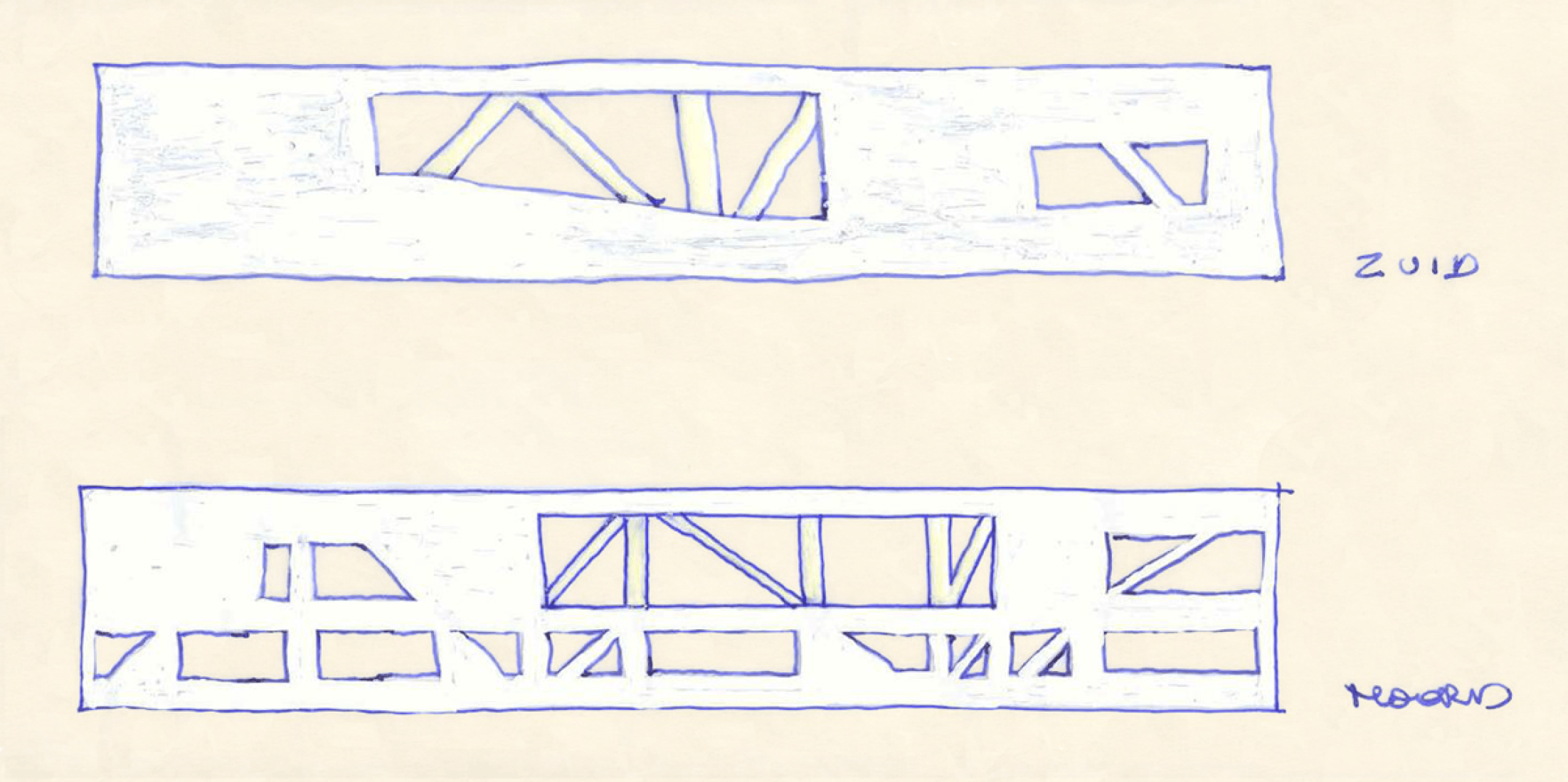 Drawing, facade. deSingel International Arts Campus by Stéphane Beel Architects. Courtesy of SBA.  Drawing, facade. deSingel International Arts Campus by Stéphane Beel Architects. Courtesy of SBA.