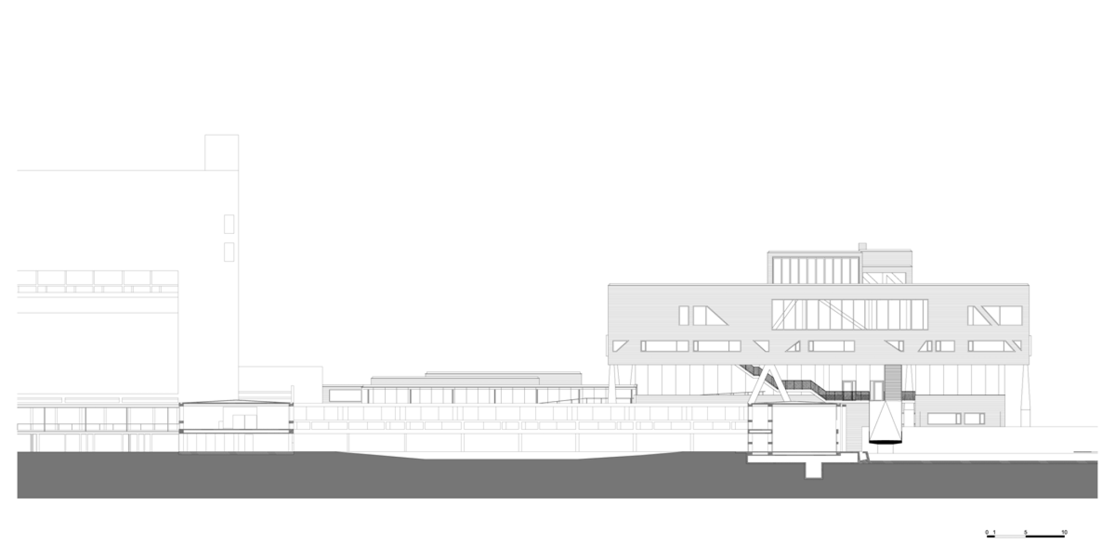 North elevation, deSingel International Arts Campus by Stéphane Beel Architects. Courtesy of SBA. North elevation, deSingel International Arts Campus by Stéphane Beel Architects. Courtesy of SBA.