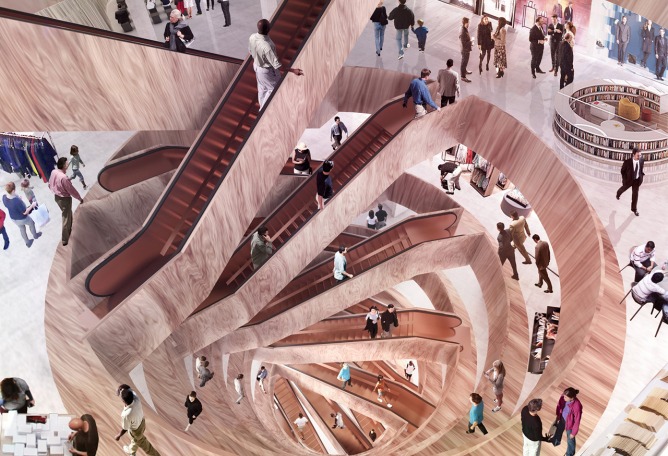 Rendering, inside vision. New KaDeWe Store by OMA. Image courtesy of OMA. Rendering, inside vision. New KaDeWe Store by OMA. Image courtesy of OMA.